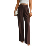 High-Waisted Wide-Leg Business Trousers