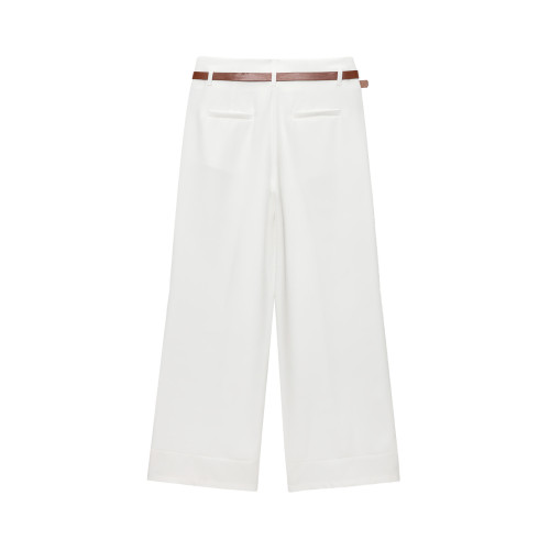 Sophisticated Belted Cuffed Trousers