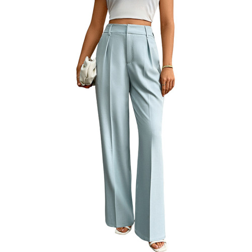 High-Waisted Wide-Leg Business Trousers
