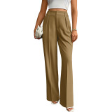 High-Waisted Wide-Leg Business Trousers