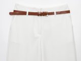 Sophisticated Belted Cuffed Trousers