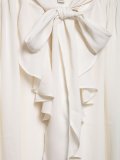 Ethereal Lotus Leaf Tie-Neck Blouse