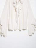 Ethereal Lotus Leaf Tie-Neck Blouse