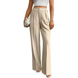 High-Waisted Wide-Leg Business Trousers