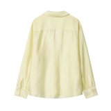 Embroidered Pocket Lapel Statement Shirt