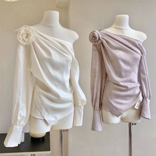 Elegant Commuter Sophisticated Date loose soft Tops Blouses Shirts