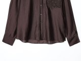 Embroidered Pocket Lapel Statement Shirt