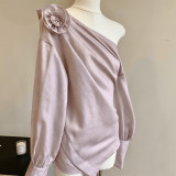 Elegant Commuter Sophisticated Date loose soft Tops Blouses Shirts