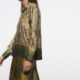 Ethereal Elegance satin Printed Shirt and Pants Set