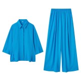 ihoov's Relaxed Fit Shirt & Wide Leg Pant Set