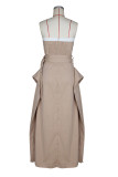 ihoov's Chic Sleeveless Windbreaker Double-Belted A-Line Dress