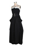 ihoov's Chic Sleeveless Windbreaker Double-Belted A-Line Dress