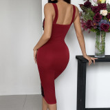 Seamless Mesh Panelled Bodycon Dress with Ruffled Hem and Flattering Silhouette