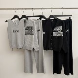 Slimming V-Neck Tank, Open Cardigan & Wide Leg Pants Premium Knit 3-Piece Set