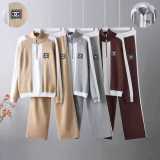 Contrast Knit Half-Zip Set