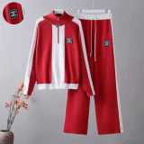 Contrast Knit Half-Zip Set