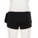 ihoov's Gothic Punk Chicken Eye Cutout Monokini Top & Shorts Set