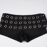 ihoov's Gothic Punk Chicken Eye Cutout Monokini Top & Shorts Set