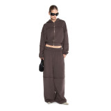 ihoov Hooded Zip-Up Jacket & Wide Leg Pant Set 