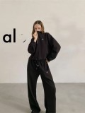 Hooded Zip-Up Jacket & Wide Leg Pant Set