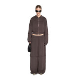 Hooded Zip-Up Jacket & Wide Leg Pant Set