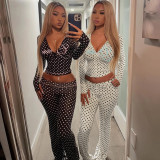 ihoov Sensual Dot Lettering Hoodie Set