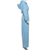 Hooded Zip-Up Jacket & Wide Leg Pant Set