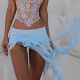 Whimsy Ruffle Boho Chic Asymmetrical Mini Dress
