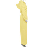 Hooded Zip-Up Jacket & Wide Leg Pant Set