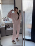 Oversized Fleece Lined Sweat Suit Set