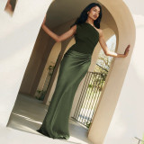 Off-The-Shoulder Bodycon Midi Dress with Ruffled