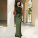 Off-The-Shoulder Bodycon Midi Dress with Ruffled