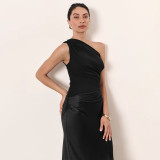 Off-The-Shoulder Bodycon Midi Dress with Ruffled