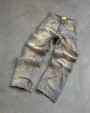 Retro Bat Embroidered Relaxed Fit Jeans for Men