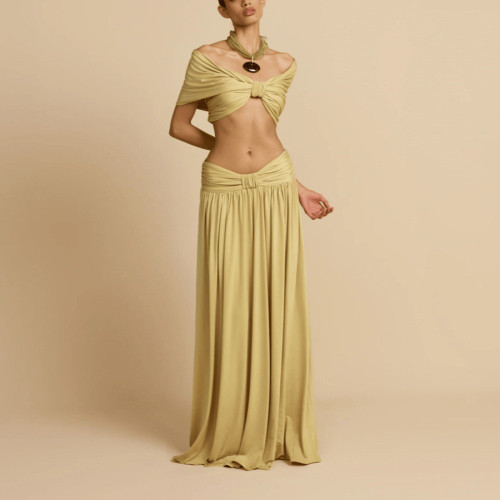 One-Shoulder Waist-Revealing Bodycon Maxi Dress