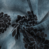 Floral Mesh Halter Neck Tie-Waist Mini Dress with Safety Pants