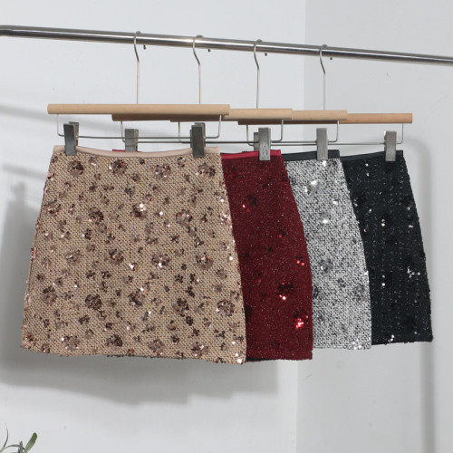 A-Line Sequin Mini Skirt
