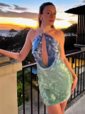 ihoov's Exclusive Sequined Halter Neck Backless Dress
