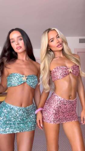 Sequined Bikini Shorts Set for Women