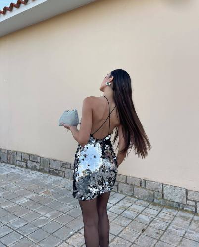 ihoov's Multicolor Iridescent Disc Sequin Dress