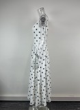 Vintage Polka Dot Off-the-Shoulder Corset Dress