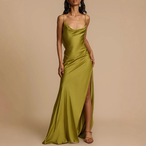 ihoov Halter Neck Slit Maxi Dress