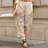 ihoov's Exclusive Sleeveless Belted Lace Top & Pant Set