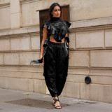 ihoov's Exclusive Sleeveless Belted Lace Top & Pant Set