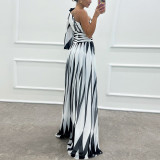 Asymmetrical Off-the-Shoulder Floral Maxi Dress