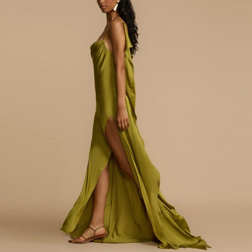 ihoov Halter Neck Slit Maxi Dress