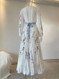 Island Breeze V-Neck Floral Maxi Dress by ihoov - Back View 