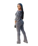  Back View of ihoov's Relaxed Fit Long Sleeve Set, Showcasing Comfort and Style 