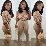 Seductive Off-The-Shoulder Relaxed Fit Long Sleeve Loungewear Set