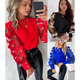 ihoov Autumn Long Sleeve Blouse with Ruffled Bell Sleeves